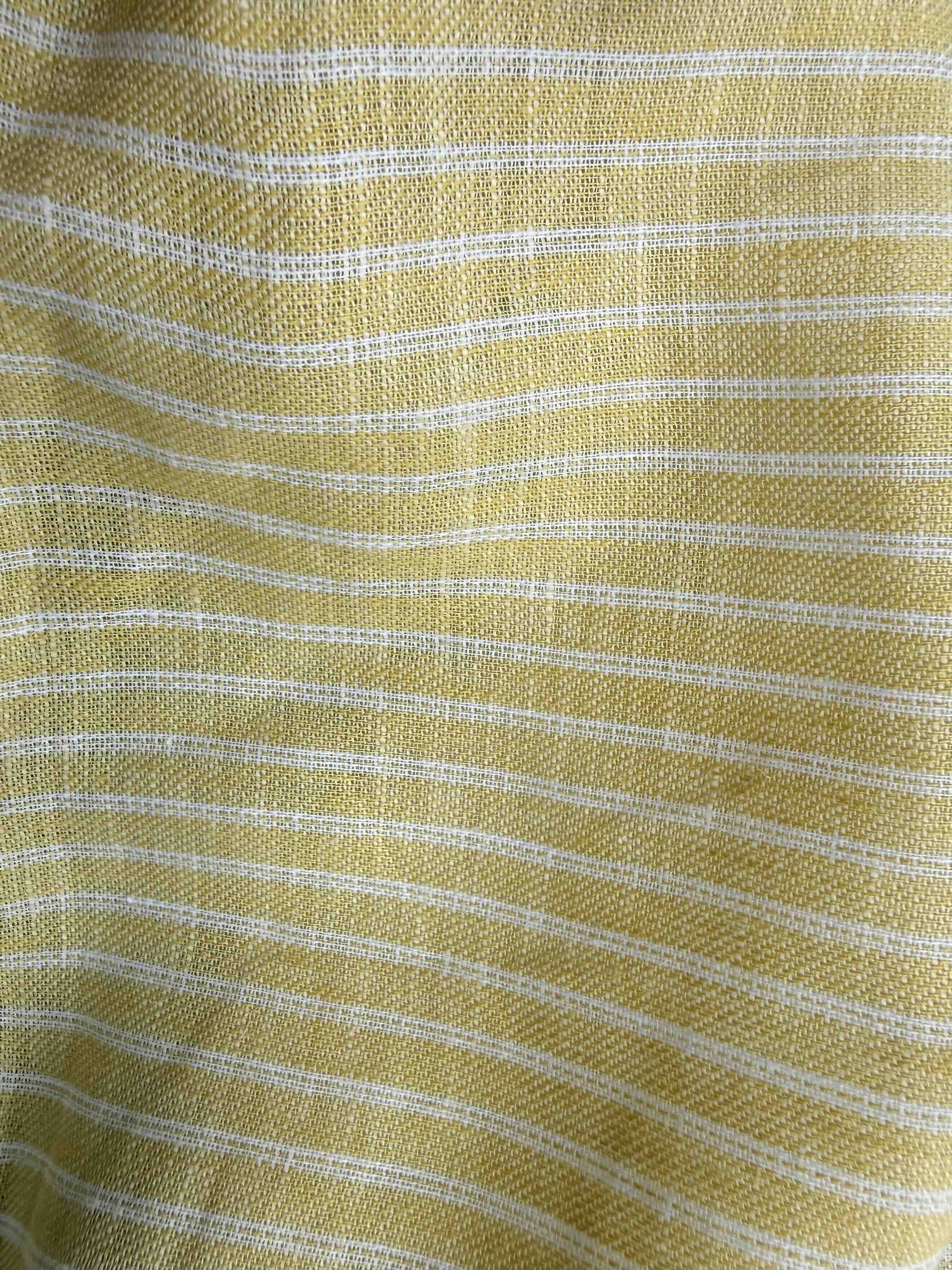 80% Linen/20% Cotton blend yellow striped