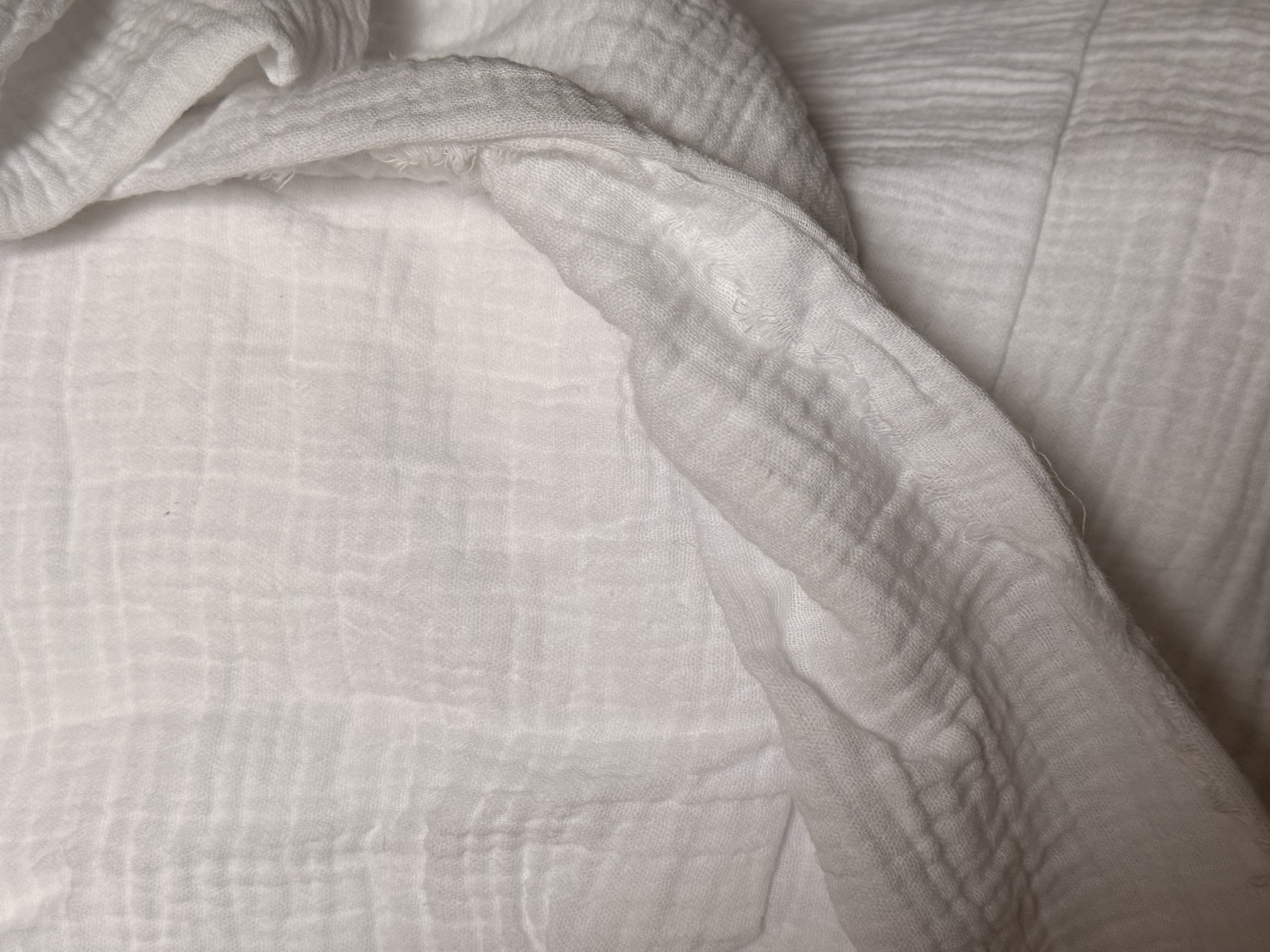 100% Cotton, double gauze, white, Australian milled